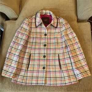 Coach tattersall wool coat